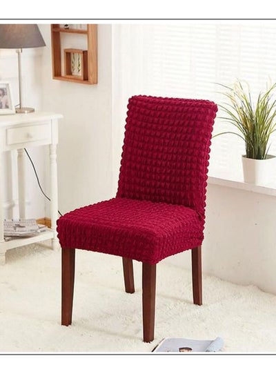 اشتري 6-Piece Stretchable Chair Cover Set أرجواني داكن 58 سنتيمتر في الامارات