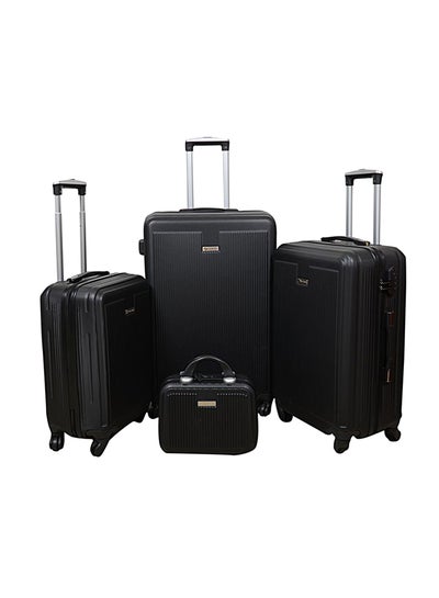 Buy Hardside 4 Piece Luggage Trolley Set Black in Egypt