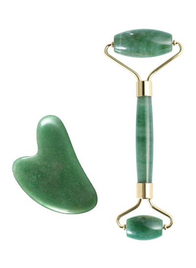 Buy 2-Piece Jade Roller Set Green in Egypt