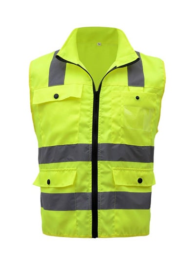 Buy Reflective Safety Vest Yellow/Silver in Saudi Arabia