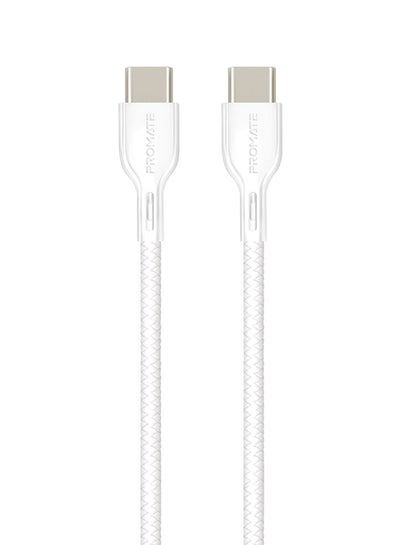 Buy USB-C to USB-C Cable, Premium 60W Power Delivery USB Type-C to Type-C 3A Sync and Charge Cable with 2 Meter Tangle Free Cord for MacBook Pro, Google Pixel XL, Nexus 5X/6P, PowerBeam-CC2 White White in Saudi Arabia