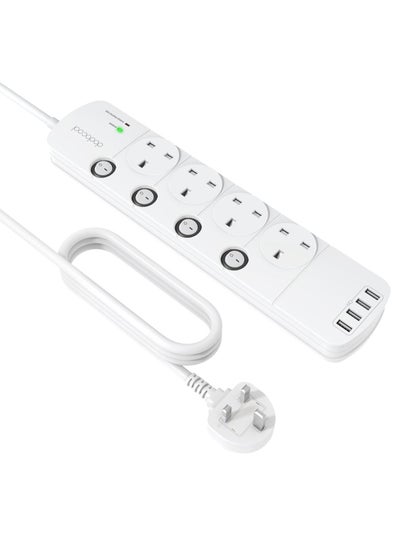 اشتري 4 USB Charging Port Power Strip أبيض في الامارات