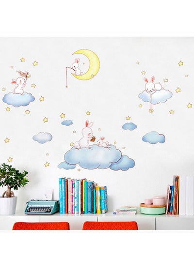 Buy Cartoon Rabbit Wall Stickers Multicolour 60x90centimeter in Saudi Arabia