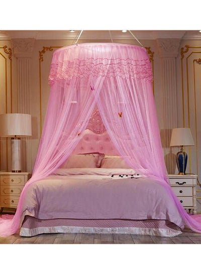 Buy Elegant Bed Canopy Net Polyester Pink 100centimeter in Saudi Arabia