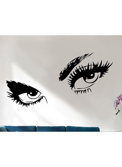 Buy Personality Hepburn'S Eyes Wall Stickers Black 61centimeter in UAE