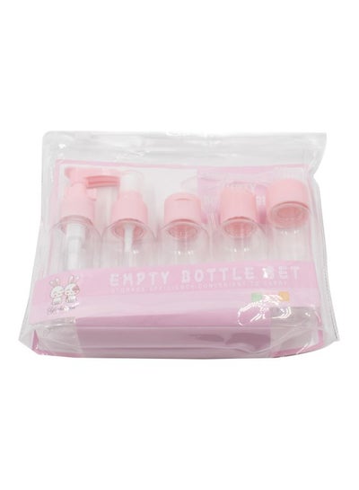 Buy 5-Piece Empty Bottle Set Clear/Pink in Egypt