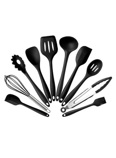 Buy 10-Piece Cooking Utensil Set Black in UAE