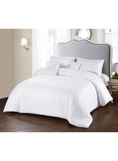 Buy 5-Piece Single Comforter Set Microfiber White in UAE