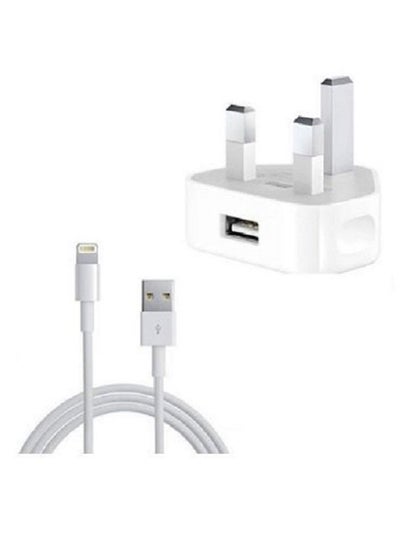 Buy 5W Power Adapter And Lightning To USB Cable White in Egypt