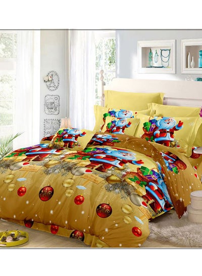 Buy 3D Printed Santa Duvet Cover Set Polyester Multicolour in UAE