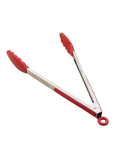 Buy Silicone Serving Tongs Red/Silver in Egypt