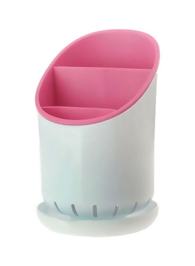 Buy Multi-Functional Spoon Holder And Drainer Pink/White in Egypt