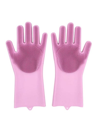 Buy Waterproof Cleaning Gloves Pink 34centimeter in UAE