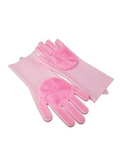 Buy Dishwashing Cleaning Gloves Pink in Saudi Arabia