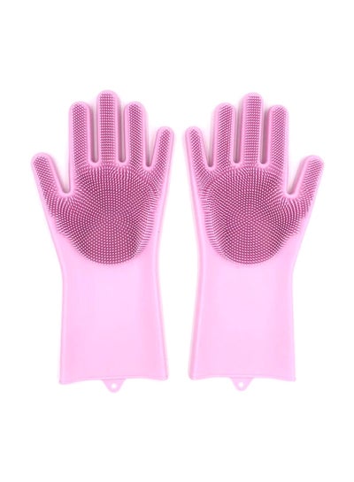 اشتري Heat Resistant Non-Slip Dishwashing Gloves Pink 34 centimeter في مصر