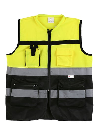 Buy Reflective Safety Vest Yellow/Grey/Black in UAE