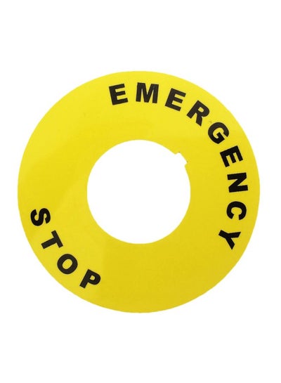 Emergency Stop Label Plate Yellow/Black 53x0.1millimeter price in UAE ...