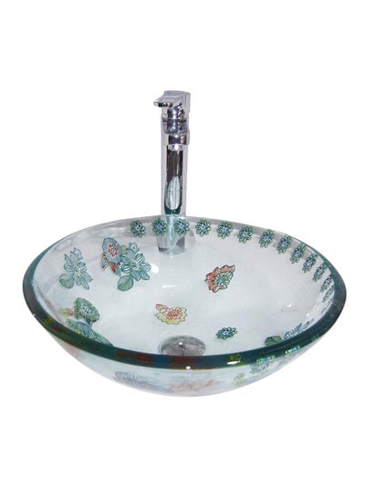 Buy Bathroom Glass Wash Basin Clear/Green in Egypt