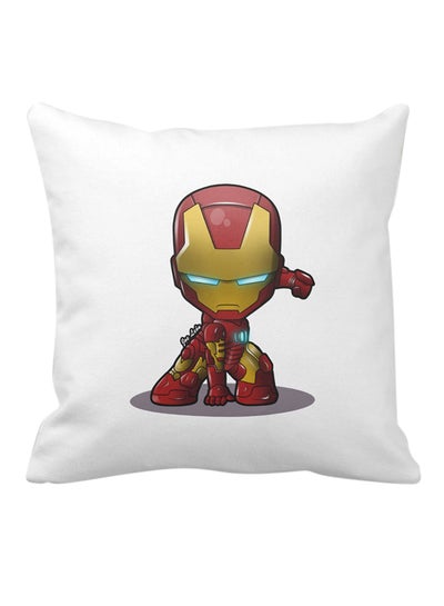 Buy Ironman Marvel Printed Square Pillow White 40 x 40cm in UAE