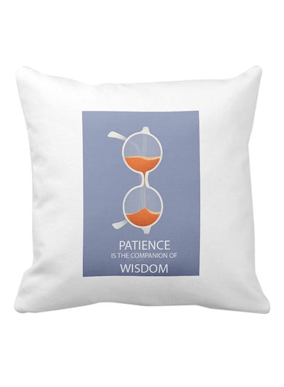 Buy Patience Printed Square Pillow White 40 x 40cm in UAE