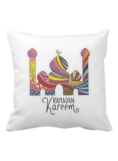 Buy Ramadan Compliment Printed Square Pillow White 40 x 40cm in UAE