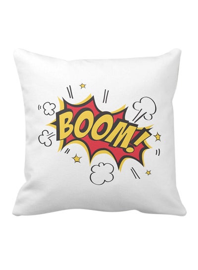Buy Boom Printed Square Pillow White 40 x 40cm in UAE
