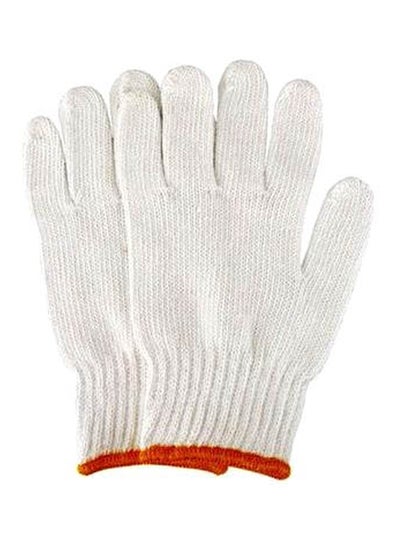 اشتري Cotton Cleaning Gloves أبيض/برتقالي One Size في السعودية