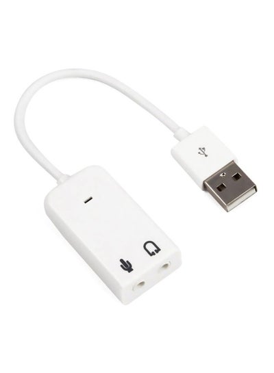 Buy Virtual 7.1 Channel Audio Card Adapter For Laptops White in Egypt