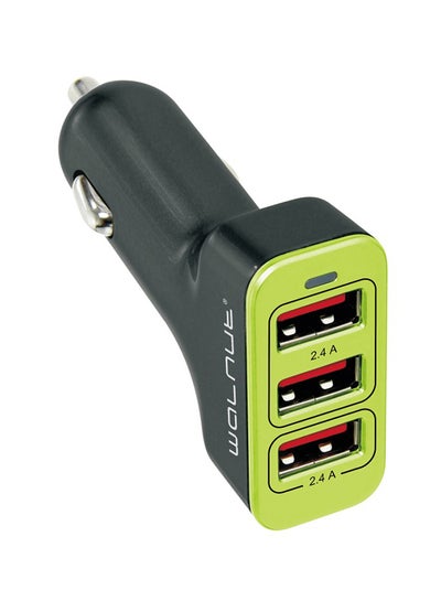 Buy 4.8A Triple USB Car Charger Black in Saudi Arabia