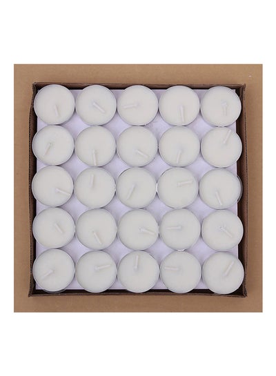 اشتري 50-Piece Unscented Tealight Candles Set White 20x8x20 سنتيمتر في الامارات