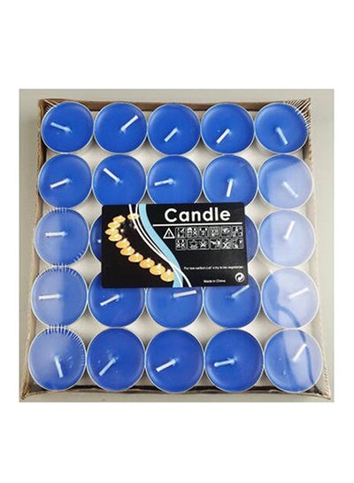 Buy 50-Piece Unscented Tealight Candles Set Blue 20x8x20cm in Egypt