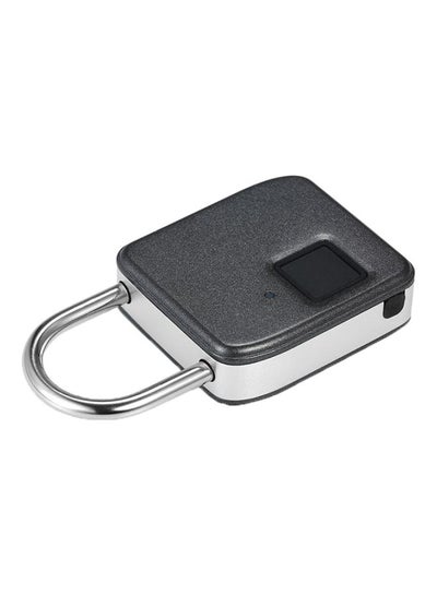 اشتري USB Rechargeable Smart Fingerprint Anti-Theft Security Padlock Black/Silver في السعودية