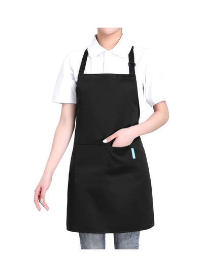 Buy 2-Piece Cooking Apron With Adjustable Neck Belt Black 66x66x75centimeter in Saudi Arabia