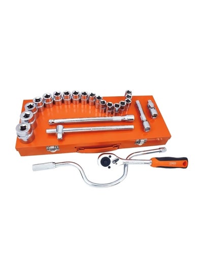 Buy 24-piece Tools Kit Silver/Red in Saudi Arabia