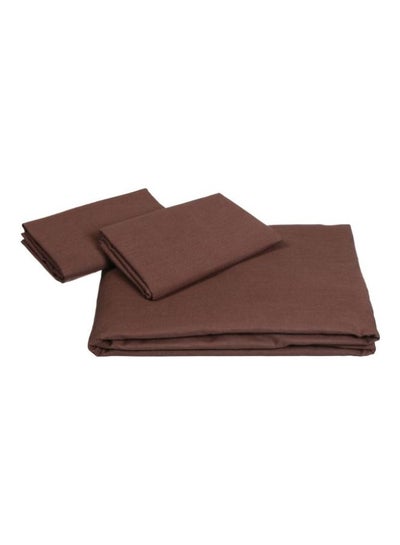 Buy 3-Piece Bedsheet Set Brown Standard in UAE