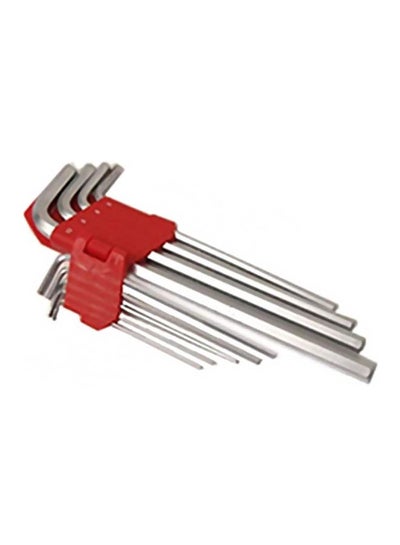 Buy 9-Piece Hex Key Set Silver/Red in UAE