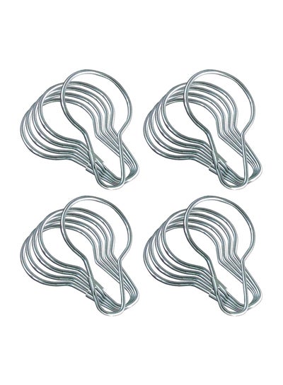 اشتري 20-Piece Shower Curtain Hooks Silver في الامارات