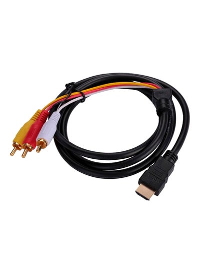 Buy HDMI Male To 3RCA AV Port Cable Black/Red/Yellow in Saudi Arabia