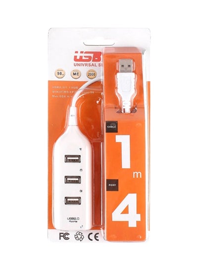 Buy 4-Port USB Hub White in UAE