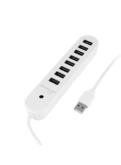 Buy 8-Port USB 2.0 Hub Splitter Adapter White in UAE