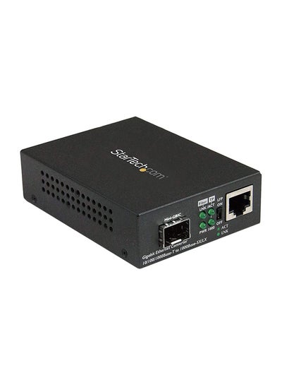 Buy Gigabit Ethernet Fiber Media Converter With Open SFP Slot Black in Saudi Arabia