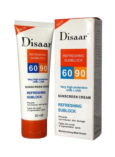 Buy Refreshing Sunblock Sunscreen Cream SPF 90 Clear 80ml in Saudi Arabia