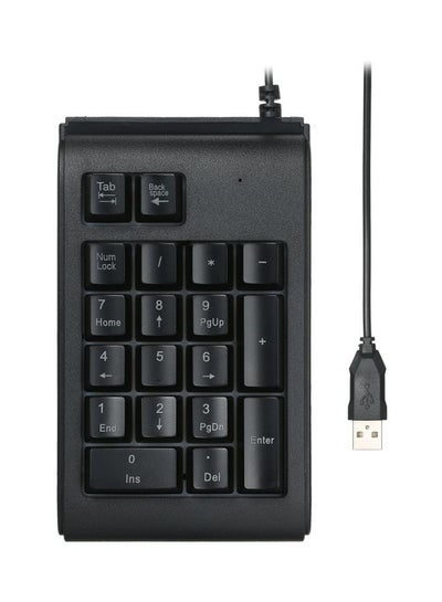 اشتري لوحة مفاتيح رقمية سلكية بوصلة USB أسود في السعودية