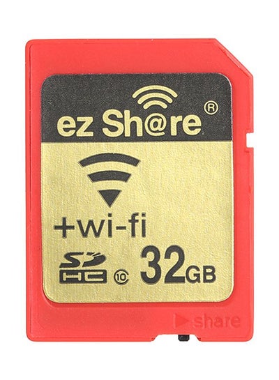 Buy WiFi SDHC Class 10 Flash Card Red/Gold/Black in Saudi Arabia