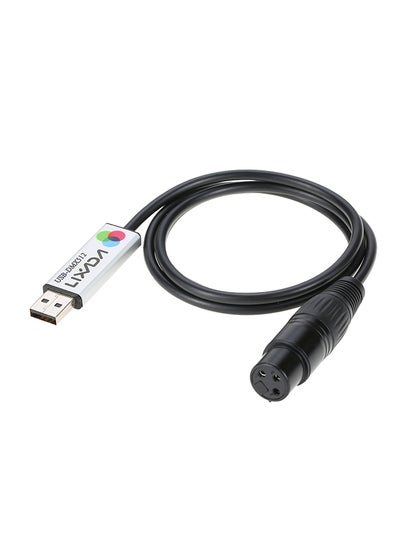 Buy USB To DMX Interface LED Adapter Black in UAE