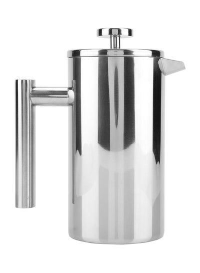 Buy Double Walled French Press Coffee Maker With Filter Silver 1000ml in Saudi Arabia