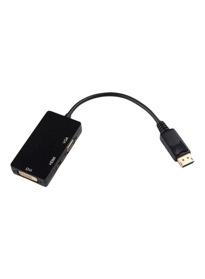 اشتري محول 3 في 1 من منفذ DP إلى HDMI أو VGA أو DVI أسود في مصر
