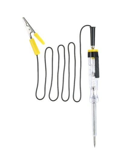 اشتري Electrical Voltage Test Pen With Indicator Light And Alligator Clip Yellow/Clear/Black في السعودية