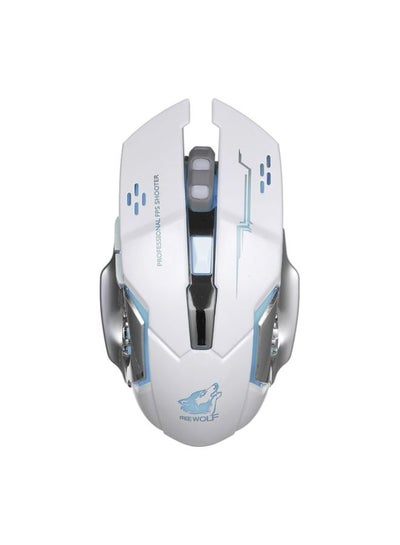 Buy Wireless Gaming Mouse White/Grey/Blue in UAE