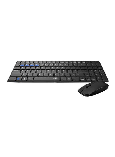 Buy Wireless Keyboard and Mouse Combo 9300M Multimode Connection 3.0/4.0/2.4 GHz World's Ultra Slim English Arabic Keyboard and Mouse Black in UAE